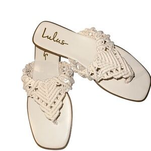 NWOT Lulu's Cream Crochet Women's Sandals